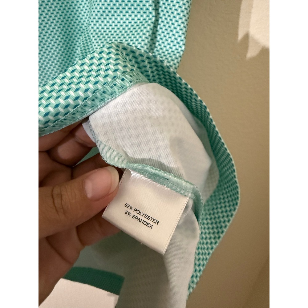Peter Millar Green Geometric Haalalai Hawaii Button Front Collard Polo Size XL - Picture 5 of 6